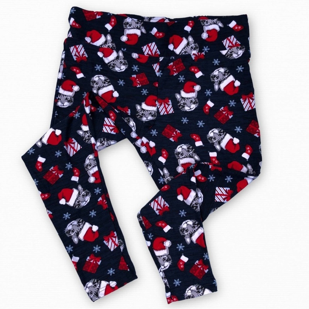 Christmas Cat Pajama 
NEW Plus Size 2X Christmas Kitten Leggings - Picture 2 of 8